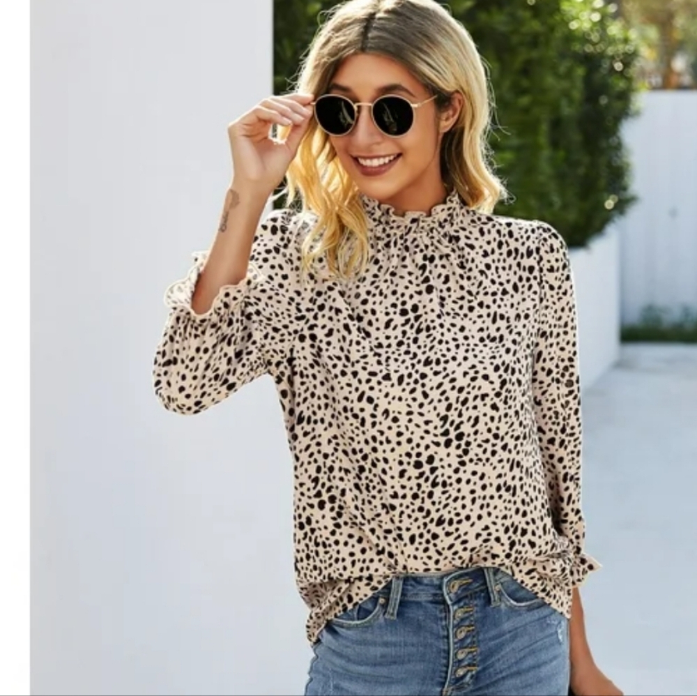Angashion XL Longsleve Animal print Blouse